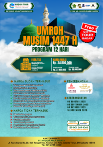 PAKET UMROH 12 HARI + FREE TOUR BADAR